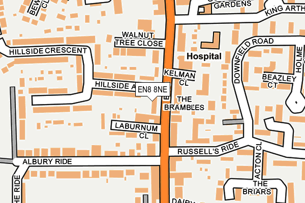 EN8 8NE map - OS OpenMap – Local (Ordnance Survey)