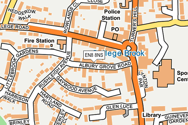 EN8 8NS map - OS OpenMap – Local (Ordnance Survey)