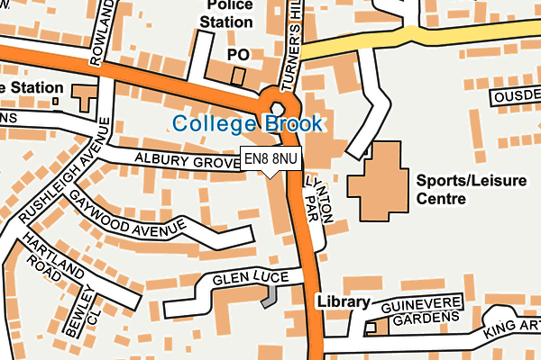 EN8 8NU map - OS OpenMap – Local (Ordnance Survey)