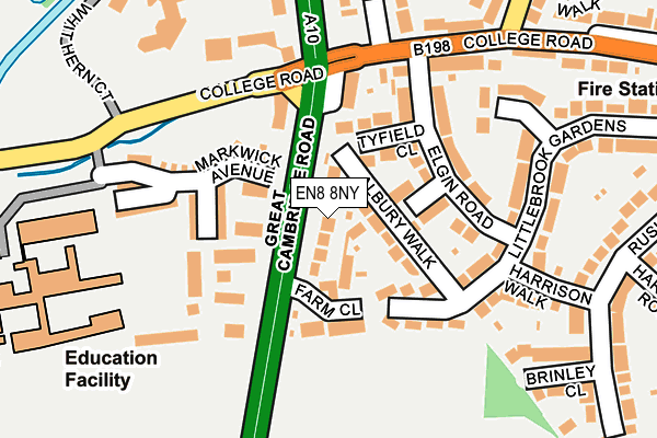 EN8 8NY map - OS OpenMap – Local (Ordnance Survey)