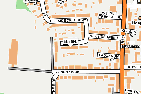 EN8 8PL map - OS OpenMap – Local (Ordnance Survey)