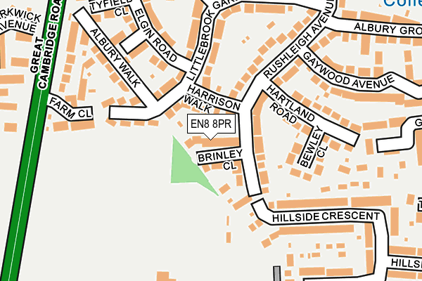 EN8 8PR map - OS OpenMap – Local (Ordnance Survey)