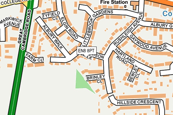 EN8 8PT map - OS OpenMap – Local (Ordnance Survey)