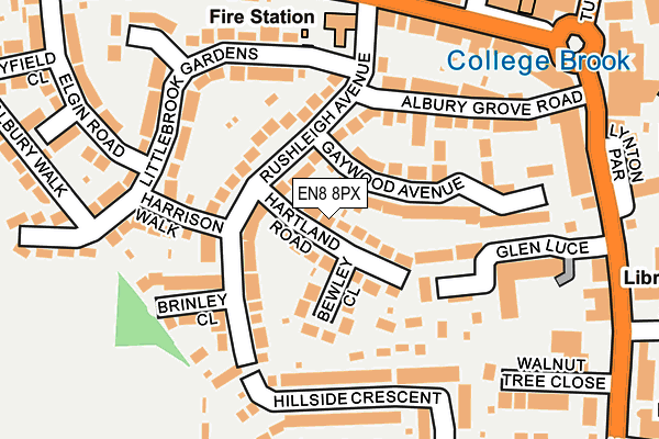 EN8 8PX map - OS OpenMap – Local (Ordnance Survey)