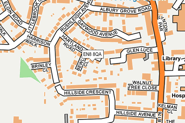 EN8 8QA map - OS OpenMap – Local (Ordnance Survey)