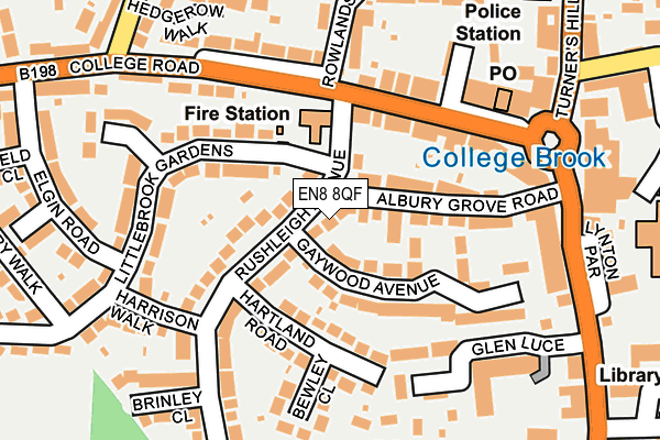 EN8 8QF map - OS OpenMap – Local (Ordnance Survey)