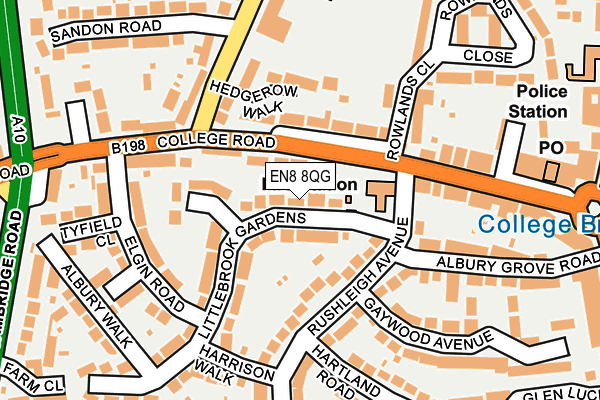 EN8 8QG map - OS OpenMap – Local (Ordnance Survey)