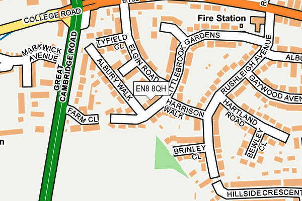 EN8 8QH map - OS OpenMap – Local (Ordnance Survey)