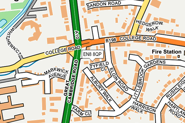 EN8 8QP map - OS OpenMap – Local (Ordnance Survey)