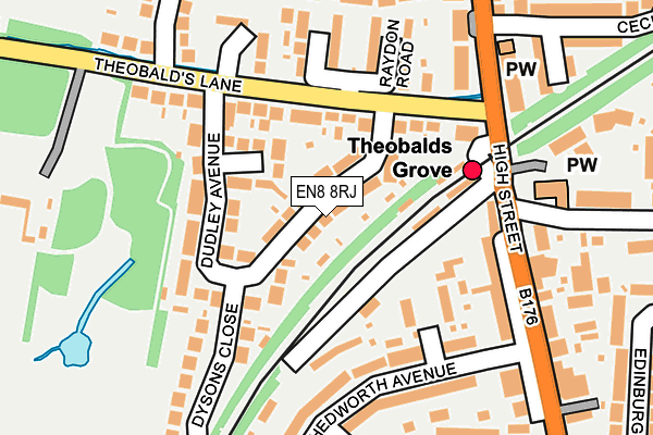 EN8 8RJ map - OS OpenMap – Local (Ordnance Survey)