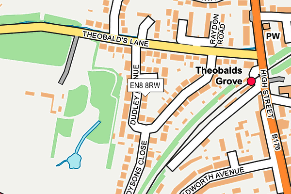 EN8 8RW map - OS OpenMap – Local (Ordnance Survey)