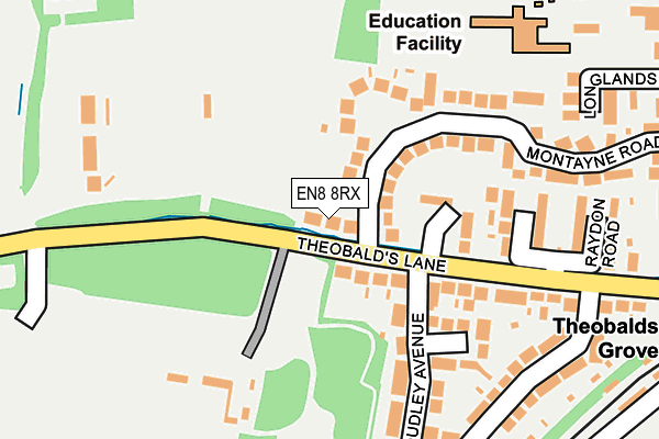 EN8 8RX map - OS OpenMap – Local (Ordnance Survey)