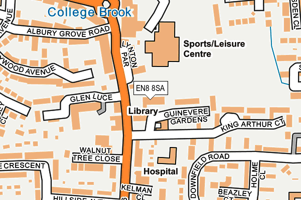 EN8 8SA map - OS OpenMap – Local (Ordnance Survey)