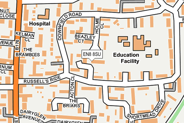 EN8 8SU map - OS OpenMap – Local (Ordnance Survey)