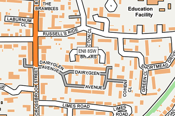 EN8 8SW map - OS OpenMap – Local (Ordnance Survey)