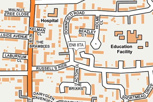 EN8 8TA map - OS OpenMap – Local (Ordnance Survey)