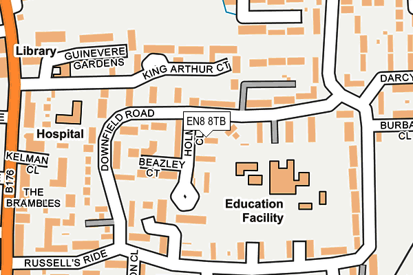 EN8 8TB map - OS OpenMap – Local (Ordnance Survey)