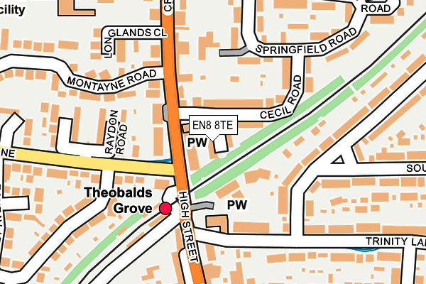 EN8 8TE map - OS OpenMap – Local (Ordnance Survey)