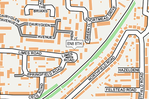 EN8 8TH map - OS OpenMap – Local (Ordnance Survey)