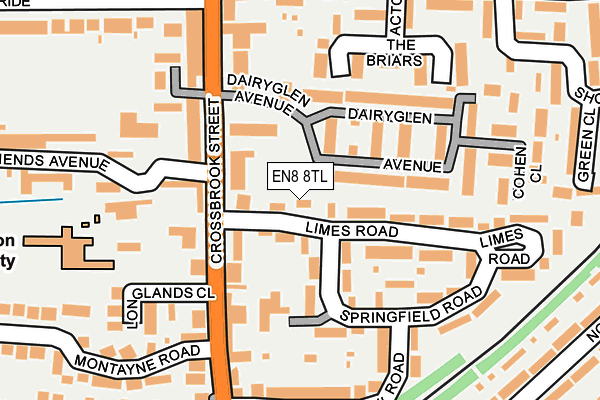 EN8 8TL map - OS OpenMap – Local (Ordnance Survey)