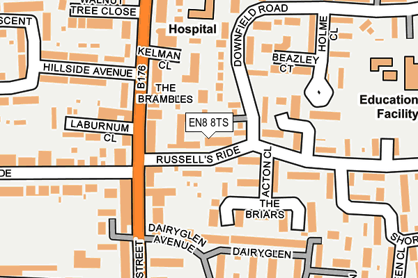 EN8 8TS map - OS OpenMap – Local (Ordnance Survey)