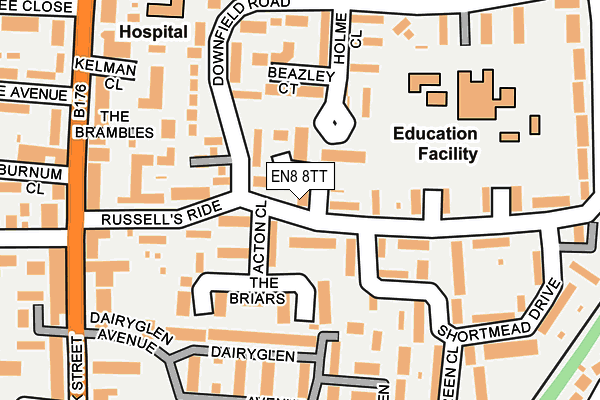 EN8 8TT map - OS OpenMap – Local (Ordnance Survey)
