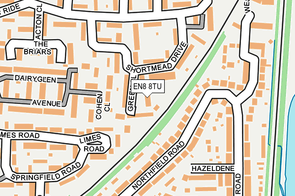 EN8 8TU map - OS OpenMap – Local (Ordnance Survey)