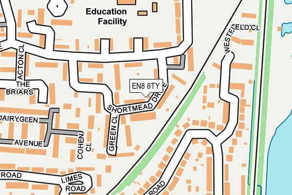 EN8 8TY map - OS OpenMap – Local (Ordnance Survey)