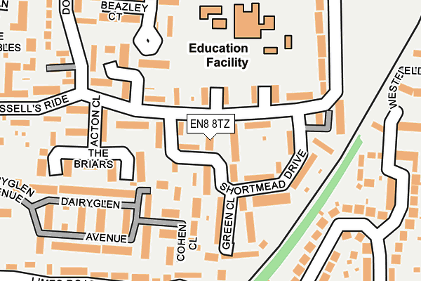 EN8 8TZ map - OS OpenMap – Local (Ordnance Survey)