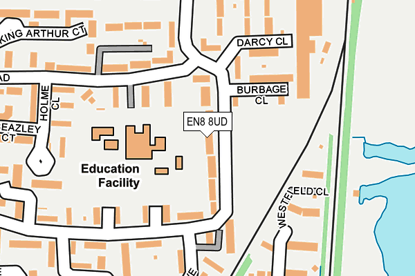 EN8 8UD map - OS OpenMap – Local (Ordnance Survey)