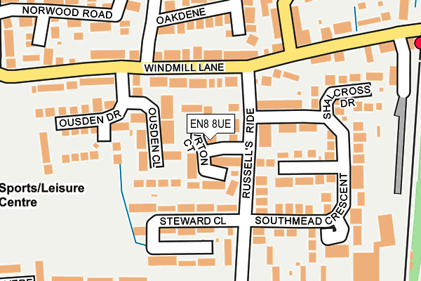 EN8 8UE map - OS OpenMap – Local (Ordnance Survey)