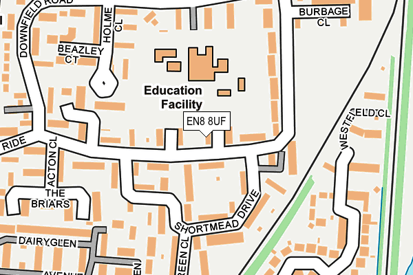 EN8 8UF map - OS OpenMap – Local (Ordnance Survey)