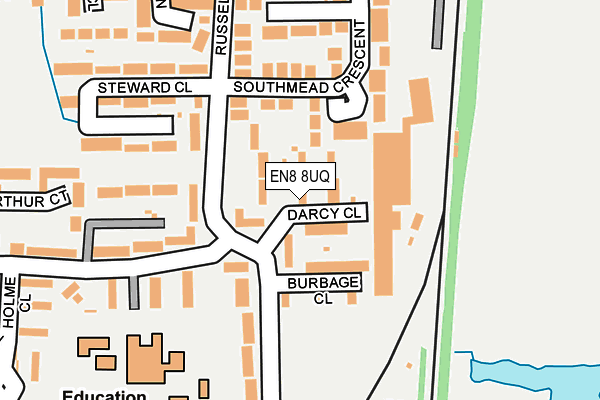 EN8 8UQ map - OS OpenMap – Local (Ordnance Survey)