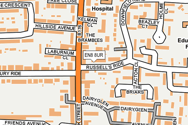 EN8 8UR map - OS OpenMap – Local (Ordnance Survey)