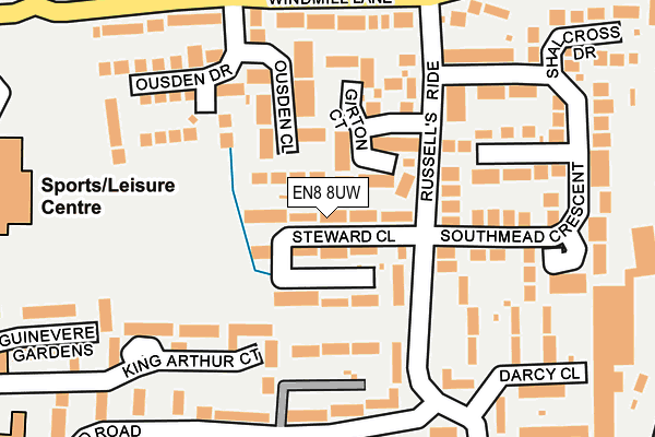 EN8 8UW map - OS OpenMap – Local (Ordnance Survey)