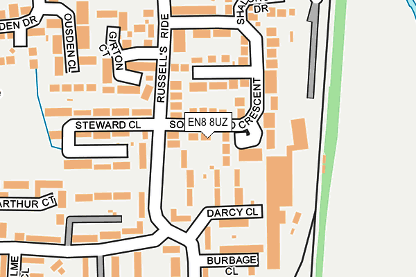 EN8 8UZ map - OS OpenMap – Local (Ordnance Survey)