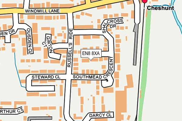 EN8 8XA map - OS OpenMap – Local (Ordnance Survey)
