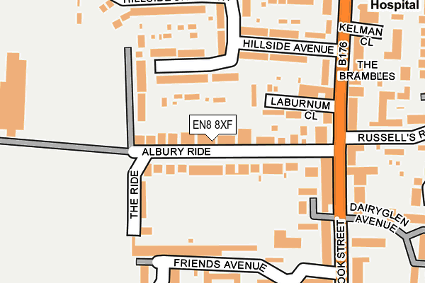 EN8 8XF map - OS OpenMap – Local (Ordnance Survey)