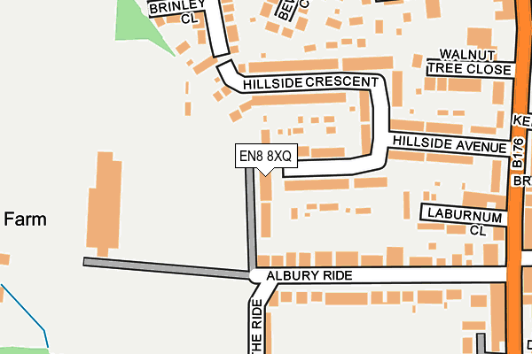 EN8 8XQ map - OS OpenMap – Local (Ordnance Survey)