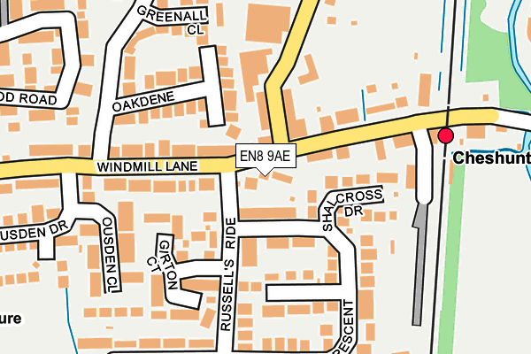 EN8 9AE map - OS OpenMap – Local (Ordnance Survey)