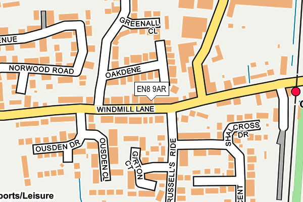 EN8 9AR map - OS OpenMap – Local (Ordnance Survey)