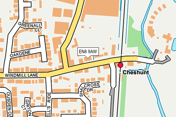 EN8 9AW map - OS OpenMap – Local (Ordnance Survey)