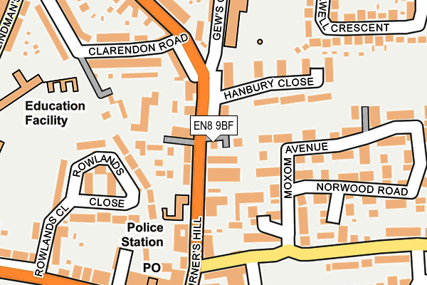 EN8 9BF map - OS OpenMap – Local (Ordnance Survey)