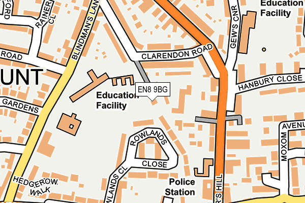 EN8 9BG map - OS OpenMap – Local (Ordnance Survey)