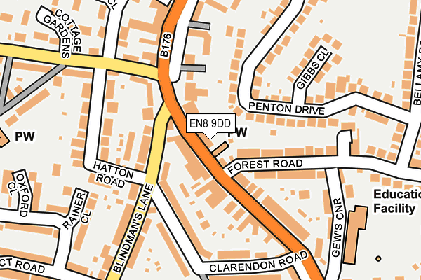 EN8 9DD map - OS OpenMap – Local (Ordnance Survey)