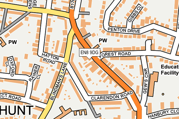 EN8 9DG map - OS OpenMap – Local (Ordnance Survey)