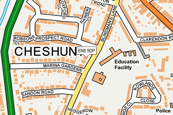 EN8 9DP map - OS OpenMap – Local (Ordnance Survey)