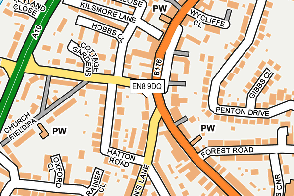EN8 9DQ map - OS OpenMap – Local (Ordnance Survey)