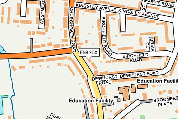 EN8 9DX map - OS OpenMap – Local (Ordnance Survey)