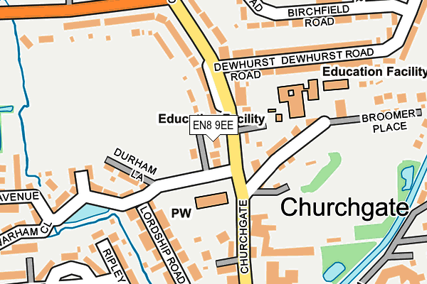 EN8 9EE map - OS OpenMap – Local (Ordnance Survey)
